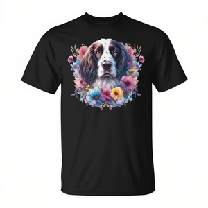 Camiseta floral con estampado de English Springer Spaniel para amantes de los perros, regalo para el día de la madre - Product Image 2