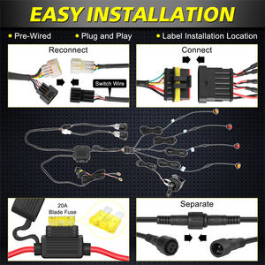 2 feux latéraux ambre et 2 rouges, clignotants gauche et droit pour UTV 2024 Polaris Ranger XP4 1000 - Product Image 5