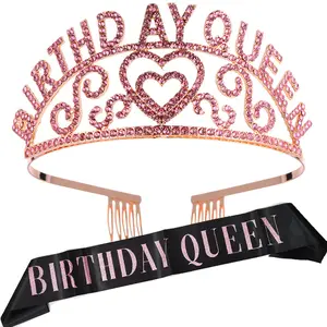 мисс вселенная пояс Suppliers-2022 набор с поясом на 18-й день рождения, товары для вечеринки, корона, конкурс на день рождения, Королевская корона, женские принадлежности для вечеринки на день рождения