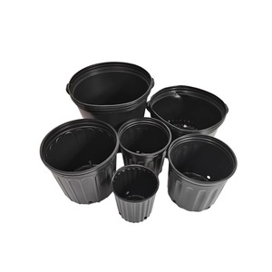 Pack De 20 Macetas Redondas De Plástico 1 Litro – Oakland Gardens Negras Para Interiores Y Exteriores (11.5cm Alto)