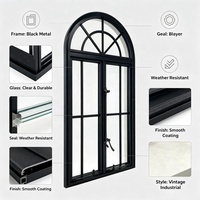 Fenêtre à battant en aluminium, cadre noir, double vitrage, style français, à économie d'énergie, avec moustiquaire, pour projets.