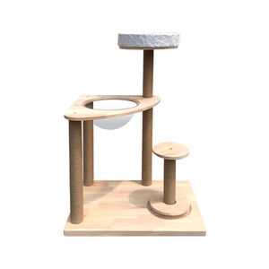 Fabrik verarbeitung Anpassung Hochwertige elegante Plüsch kätzchen Holzhäuser Kratz baum Turm Plattform Kratz baum - Product Image 5