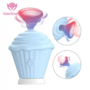 SacKnove Hot Adult 5 Speed Silicone Vagina capezzolo clitoride clitoride succhiare giocattolo del sesso gelato CupCake vibratore per le coppie delle donne