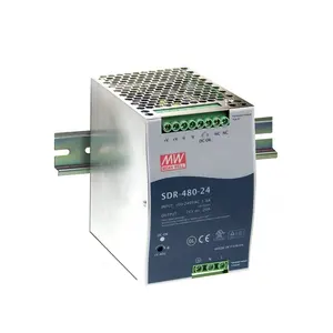 SDR-480-24 Meanwell 480w catu daya rel din yang dapat diatur 24v