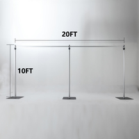 Support de tuyau et de drapé réglable de 12x12Ft support de toile de fond robuste pour kit de tuyau et de drapé de décor de mariage de fête d'événement