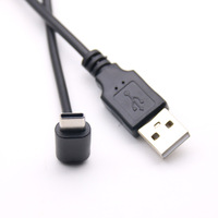 Kabel Data Tipe-C dengan Sudut 90 Derajat, Model Elbow Atas-Bawah, USB 3.1 untuk Pengisian Daya Ponsel