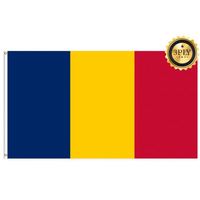 Drapeaux de fanions en polyester 68D/100D du Tchad 3x5 pieds en gros, personnalisables pour toutes les nations avec livraison rapide, fournisseur fiable