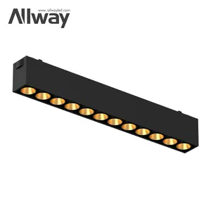 Allway ไฟดาวน์ไลท์ LED ติดเพดานอลูมิเนียมแบบปรับได้ไฟขนาดเล็กสีดำทันสมัยในร่มขนาด10W 20W