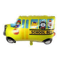 Lot de 5 décorations de rentrée pour ballons d'autobus scolaire et pommes rouges pour la décoration du premier jour d'école