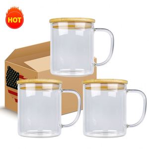 แก้วกาแฟเย็นแบบใส ขนาด 11 ออนซ์ 17 ออนซ์ สำหรับพิมพ์ลายโลโก้ตามสั่ง แก้วน้ำแข็งใสแบบมีฝาปิด สำหรับของขวัญแบบกำหนดเองได้ - Product Image 1