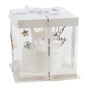 Benutzer definierte Logo Bäckerei Kunststoff 8 Zoll hoch klar Kuchen Box Verpackung transparente Kuchen Box mit Fenster Clear Cake Pack Hochzeits box