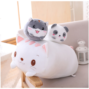 9 stili animale dinosauro maiale <span class=keywords><strong>gatto</strong></span> orso simpatico cartone animato morbido Panda criceto elefante cervo bambola farcita per regalo cuscino bambino - Product Image 6