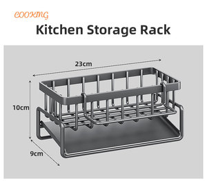 Hot Selling Stainless Steel Sink Organizer With Divider Rag Shelf Chopstick Holder for Kitchen <b>Bathroom</b> Use for Cleaning - Product Image 6