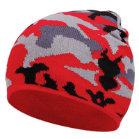 Bonnet en laine tricoté avec broderie camouflage, chapeau unisexe chaud adapté aux températures froides d'automne et d'hiver