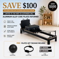 Plateforme de Pilates portable multifonctionnelle en aluminium pour usage commercial et domestique, Reformer réglable pour studio de Pilates et bien-être