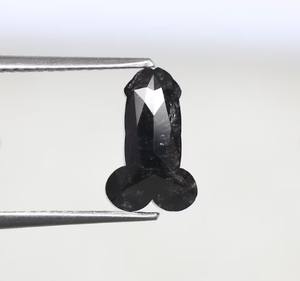 Diamant rond brillant naturel de qualité export, 1,83 ct, brut, noir, rustique, pour bague de fiançailles, très bon polissage, 10,68x6,82x3,06 mm - Product Image 1