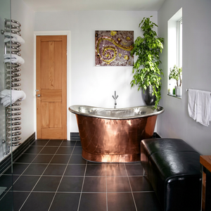 Baignoire ovale autoportante en cuivre, baignoire de luxe en métal pour salle de bain, hôtel, spa - Product Image 1