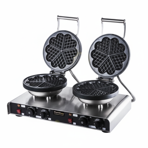Kitchbox Industrial Commercial Flower <b>Waffle</b> <b>Maker</b> (Pack of 2)-Stainless 304 Steel Non-Stick Coating <b>1</b>-<b>Waffle</b> <b>3</b>-Minute Cooking - Product Image 1