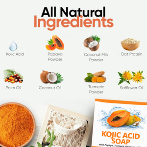 Sapone OEM sbiancante e levigante all'acido kojico con olio di papaya e cocco biologici per la cura della persona, per la pulizia profonda di corpo e viso - Product Image 4