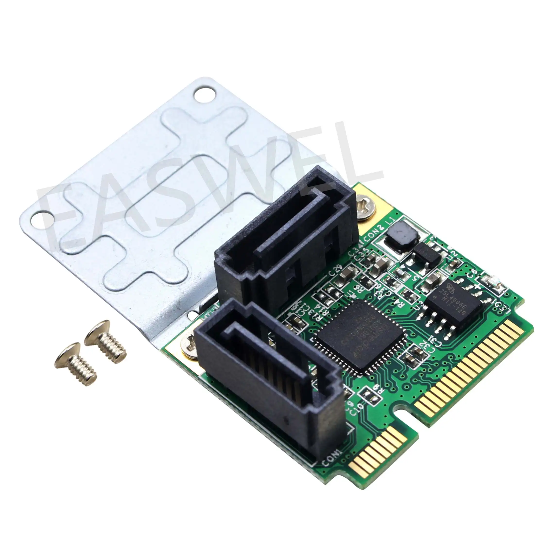 Mini PCI-E PCI Express a 2 puertos, convertidor SATA 3,0, extensión de disco duro, tarjeta controladora SATA3, venta al por mayor
