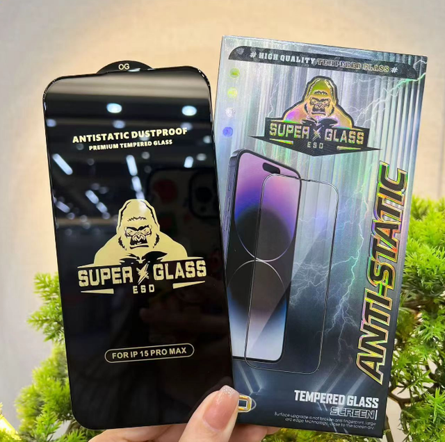 Wholesale Black King Kong Transparent Screen Protector Anti-Static Large Arc Tempered Glass for iPhone 18 17 16 15 14 Pro Max