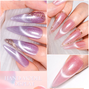 MEET ACROSS OEM <span class=keywords><strong>Flash</strong></span> Glass Magnetic Nail Gel DIY French 8 Couleurs Golden Cat Eye UV Gel Polishes 7ml Liquid Lamp Cure Non-Toxic - Product Image 5