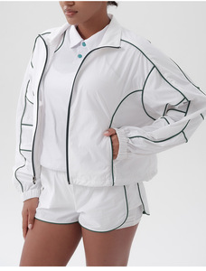 Conjunto de 3 piezas de ropa de tenis ligera de secado rápido para <span class=keywords><strong>mujer</strong></span> Conjunto de chaqueta holgada, <span class=keywords><strong>Polo</strong></span> y pantalones cortos - Product Image 5