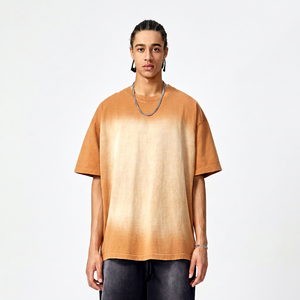 เสื้อยืดโอเวอร์ไซส์ทรงหลวม ผ้าคอตตอน 100% ล้างสีแบบแอซิดวอช สไตล์วินเทจ เรียบง่าย ลำลอง สตรีทแวร์ แบรนด์สั่งทำได้ ขายส่ง - Product Image 1