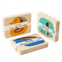 Juguetes Educativos de Aprendizaje, Regalos para Niños y Niñas de 3+ Años, Rompecabezas para Niños Preescolares, Rompecabezas de Madera Multicapa de Animales