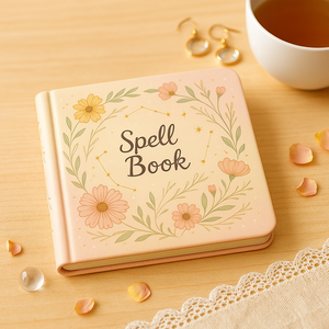 LABON Floral Spell Book Hardcover Square Journal Cute Constellation Witch Notebook para niñas Magic Gift Diary Sketchbook - Product Image 2