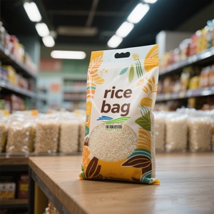 Bolsas de Papel de Aluminio para Arroz, Bolsas con Cierre Hermético y Base Redonda para Envasado de Alimentos, para 2 kg, 5 kg y 10 kg de Arroz - Product Image 2