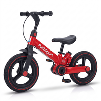 Tricycle 3-en-1 pour enfants, trois étapes, mode draisienne et trotteur multifonctionnel pour tout-petits avec poignée parentale