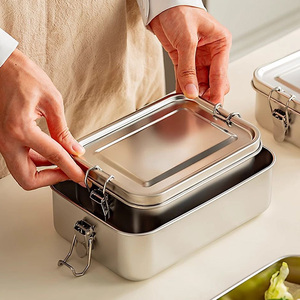 Cổ điển 304 thép không gỉ Hộp Ăn trưa với leakproof Silicone seal Bento ngăn container thực phẩm cho các trường học văn phòng người lớn - Product Image 6