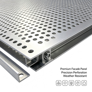 Panneau de mur-rideau en aluminium perforé, revêtement PVDF, bardage de façade de bâtiment, taille personnalisée, montage rapide pour extérieur commercial - Product Image 2