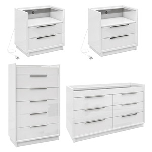 <span class=keywords><strong>Commode</strong></span> moderne en bois MDF blanc sur mesure avec 6 tiroirs, poignées métalliques, écologique, pour chambre à coucher, appartement, salon - Product Image 6