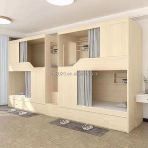 Factory Customized Modern Design Capsule <strong>Bunk</strong> <strong>Bed</strong> Solid <strong>Wood</strong> with Four Drawers for Home - Product Image 4