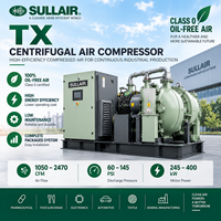 Kompresor Udara Sentrifugal Sullair TX Tipe Bebas Oli 1050-2470CFM 60-145PSI Perawatan Rendah untuk Solusi Udara Industri