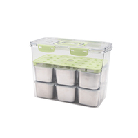 Boîte alimentaire portable grande capacité en acier inoxydable 304 avec poignée pour pique-nique en extérieur, boîte de rangement pour aliments de pique-nique