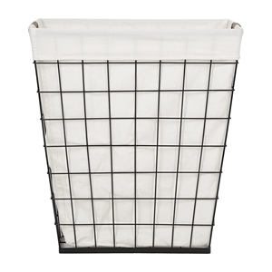 75L Adult Square Stainless Steel Wire Laundry <b>Hamper</b> with Removable Liner Natural Bathroom Standing Type - Product Image 1