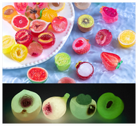 Kawaii 3d bricolage miniature maison kit résine charme brillant lumineux coloré fruits légumes fruits bébés jouet surprise pour sac aveugle