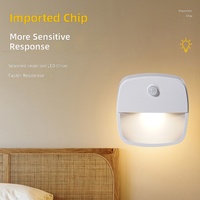 Lampe de nuit carrée à LED à détection de présence humaine, anti-éblouissement, pour couloirs et chambres, design moderne et minimaliste, OEM