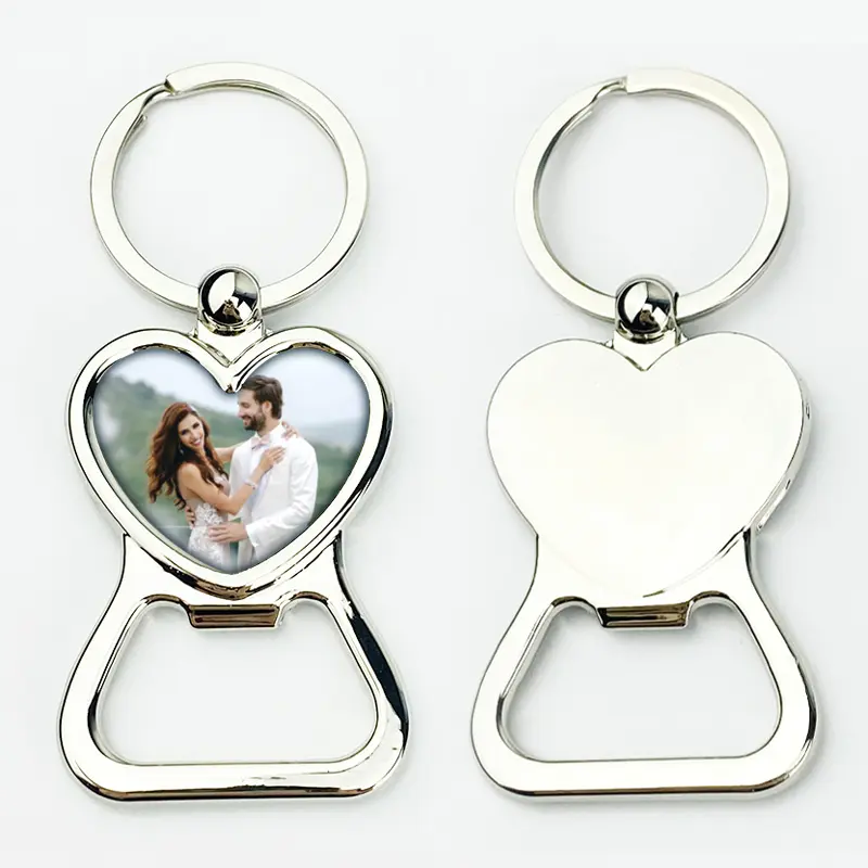 Wholesale Custom Logo Luxury Metal Bottle Opener Keychain Blank Wedding Souvenirs Gifts