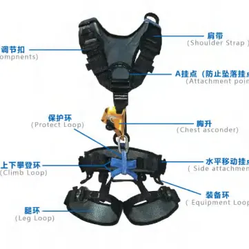 Harness keselamatan penyelamatan seluruh tubuh untuk akses tali