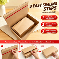 Boîte d'emballage de transport et de colisage en carton ondulé de luxe en papier kraft, personnalisable avec logo, pour le recyclage et le traitement postal