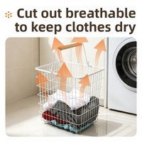 Panier à linge portable à trois niveaux en fer pour usage domestique, étagère de rangement pour salle de bain pour vêtements sales