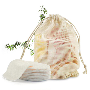 Tampons démaquillants réutilisables avec logo OEM, tampons en <span class=keywords><strong>coton</strong></span> de bambou écologiques pour le visage, tampons en <span class=keywords><strong>coton</strong></span> <span class=keywords><strong>lavables</strong></span> avec sac de lavage - Product Image 4