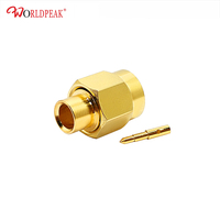 Connecteur de soudure mâle SMA résistant au sel 48H, droit, pour câble semi-rigide RG402 de 0,141 pouce, pigtail coaxial flexible