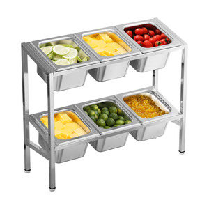 Boîte à thé au lait et confiture à double couche inclinée 61 compartiments avec couvercle, compartiment pour poudre de fruits, support de rangement pour condiments, taille carrée L - Product Image 1
