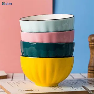 批发亚马逊畅销大彩陶瓷拉面碗汤面碗