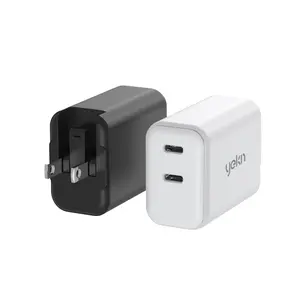 厂家价格65w双端口1USB A 1USB C充电器GaN充电器多端口壁式充电器适用于iPhone华为三星